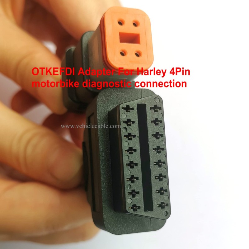 4Pin Motorbike OBD Diagnostic Adapter,OBD2 Motorcycle Cable for Har-Ley Davidson Motors 