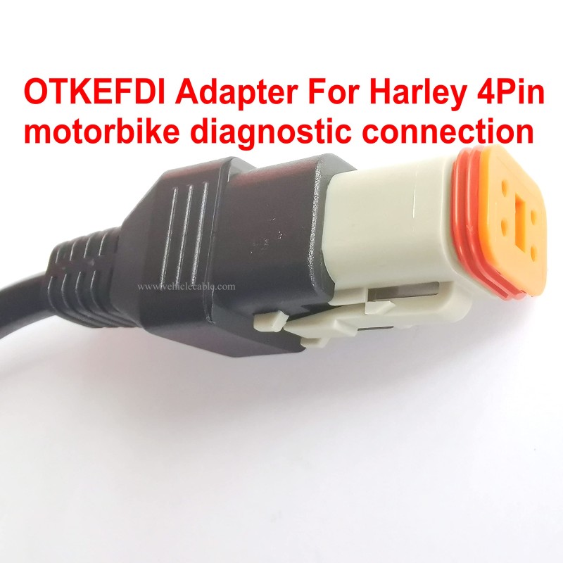 4Pin Motorbike OBD Diagnostic Adapter,OBD2 Motorcycle Cable for Har-Ley Davidson Motors 