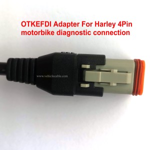 4Pin Motorbike OBD Diagnostic Adapter,OBD2 Motorcycle Cable for Har-Ley Davidson Motors 
