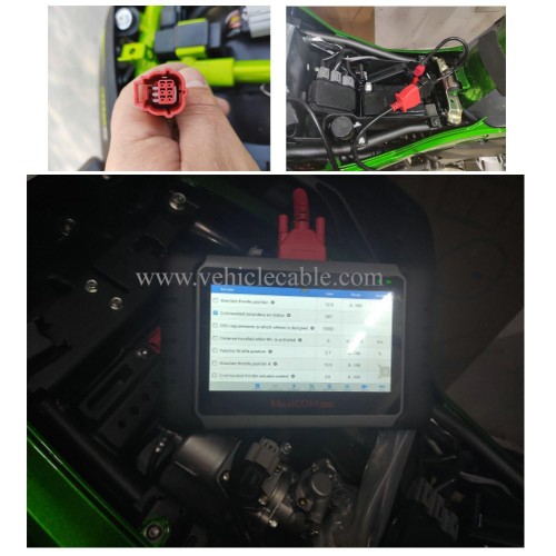 6 Pin OBD Motorcycle Adapter,Euro5 Motor Bike Motorrad Diagnostic OBD2 K-Line CAN-Bus Cable for 6pin Socket Motorbikes 40cm Length