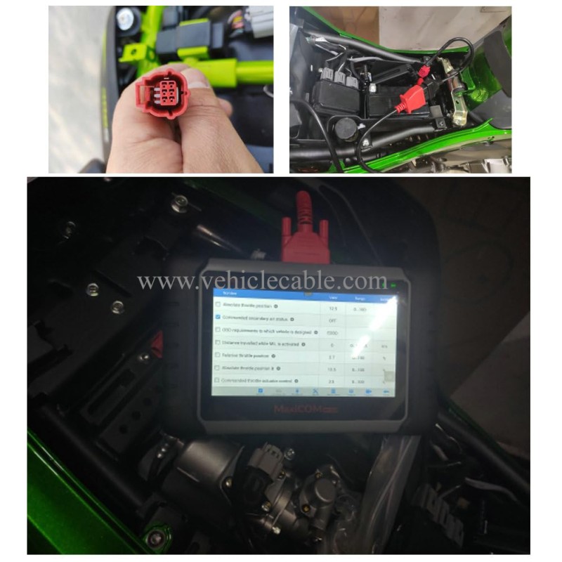 6 Pin OBD Motorcycle Adapter,Euro5 Motor Bike Motorrad Diagnostic OBD2 K-Line CAN-Bus Cable for 6pin Socket Motorbikes 40cm Length 