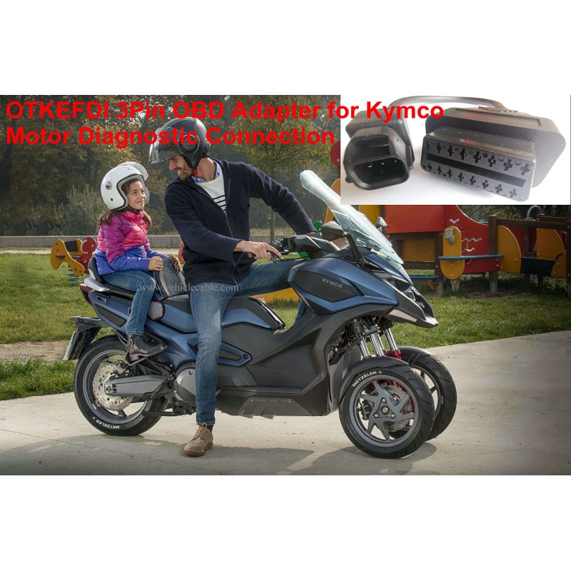 3 Pin Motorbike OBD Adapter,Motorrad Motorcycle OBD2 Diagnostic Cable for KYM-CO Motors 