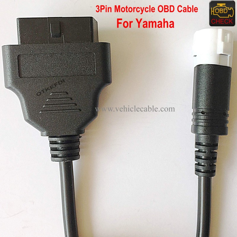 OTKEFDI Motorbike 3Pin OBD Diagnostic Adapter Motorcycle Diagnosis Kline Connector Black 