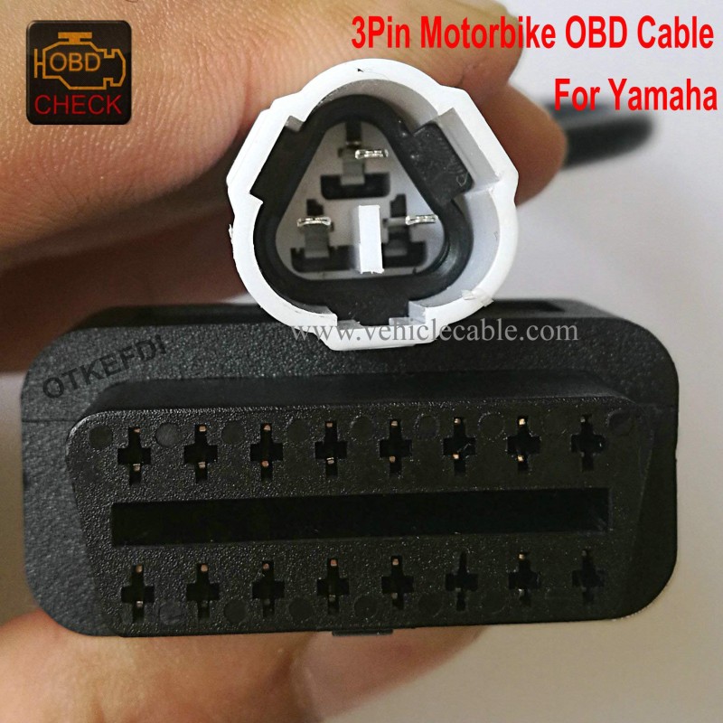 OTKEFDI Motorbike 3Pin OBD Diagnostic Adapter Motorcycle Diagnosis Kline Connector Black 
