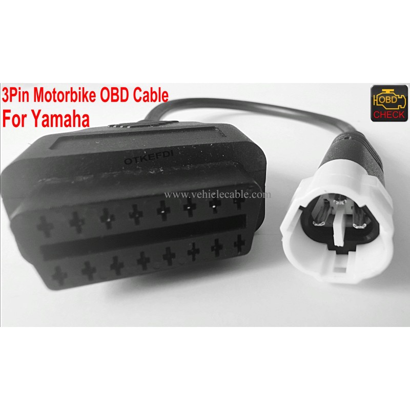 OTKEFDI Motorbike 3Pin OBD Diagnostic Adapter Motorcycle Diagnosis Kline Connector Black 