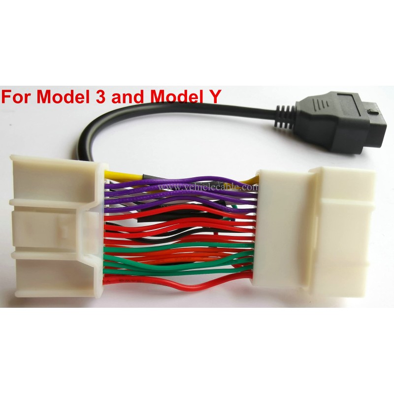 OBD2 Diagnostic Harness Scanner Splitter 26Pin Adapter for TLS Model 3 & Model Y Post Jan 2019 to Now 