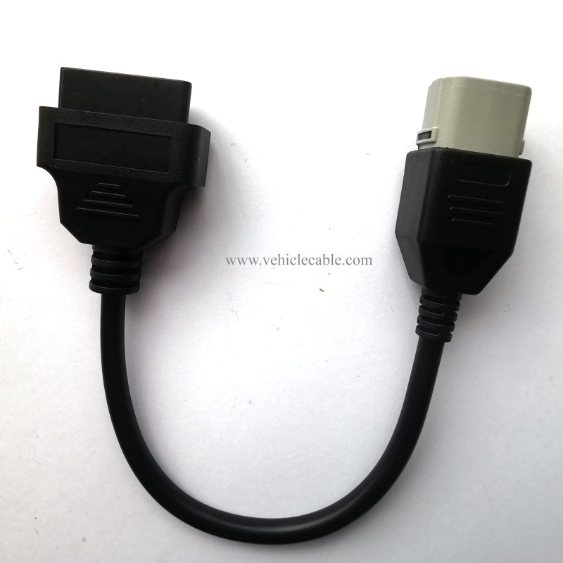 6 Pin Motorbike OBD Adapter,Motorrad Motorcycle Diagnostic OBD2 Cable for Su-zu-ki Motors Black 
