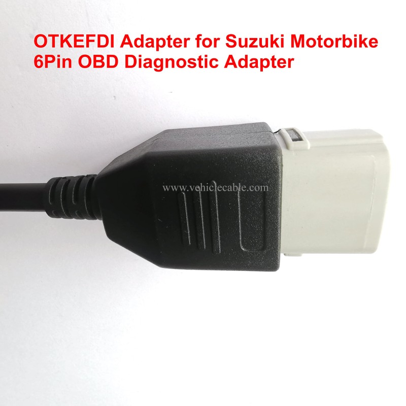 6 Pin Motorbike OBD Adapter,Motorrad Motorcycle Diagnostic OBD2 Cable for Su-zu-ki Motors Black 
