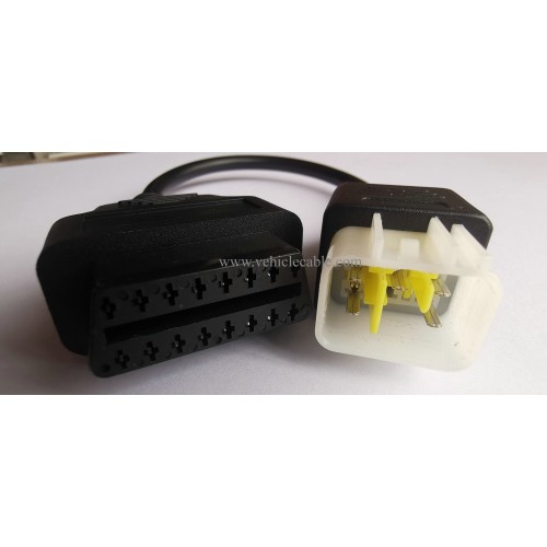 6Pin Motor Bike OBD Adapter,Motorrad Motorcycle OBD2 Diagnostic Cable Connector for Delphi ECU Motors