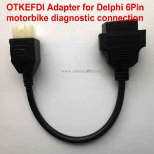 6Pin Motor Bike OBD Adapter,Motorrad Motorcycle OBD2 Diagnostic Cable Connector for Delphi ECU Motors 
