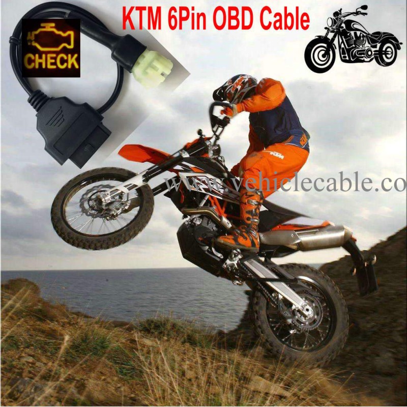 6 Pin Motorbike OBD Diagnostic Adapter,Motorcycle OBD2 Diagnosis Cable-40CM 