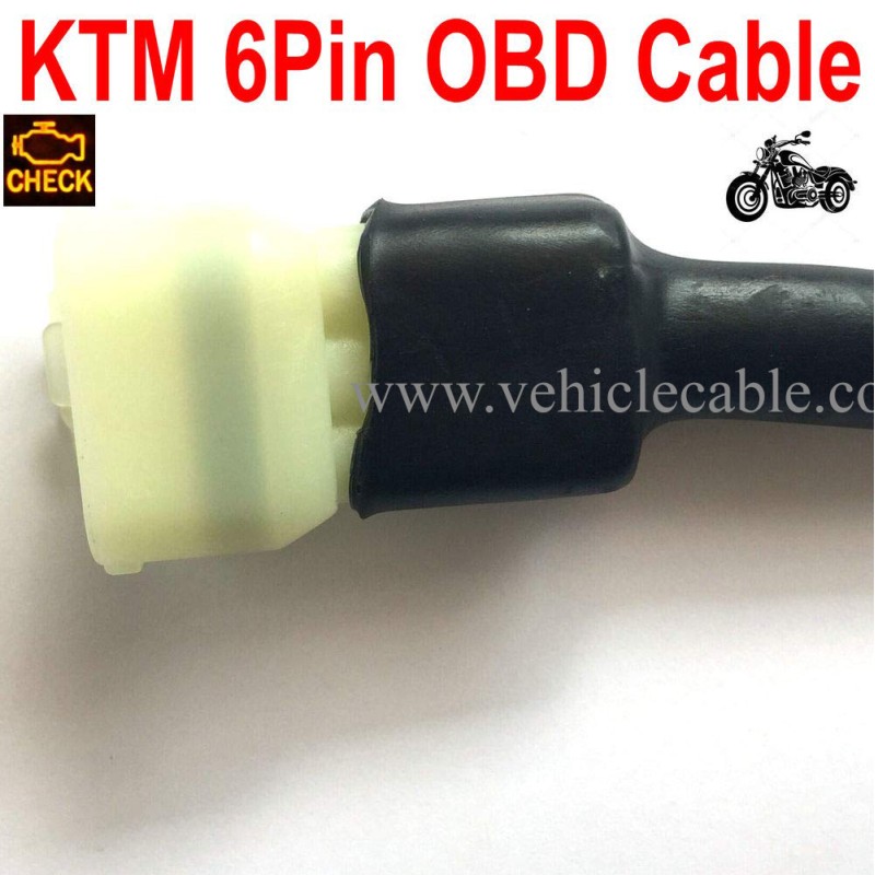 6 Pin Motorbike OBD Diagnostic Adapter,Motorcycle OBD2 Diagnosis Cable-40CM 