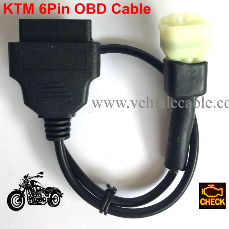 6 Pin Motorbike OBD Diagnostic Adapter,Motorcycle OBD2 Diagnosis Cable-40CM 