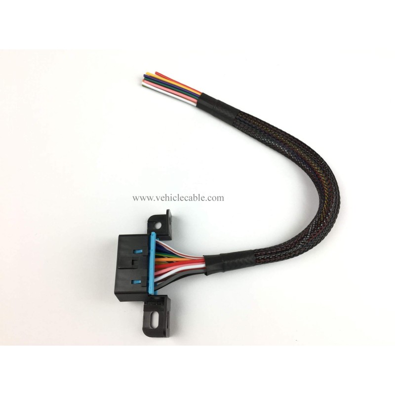 16PIN j1962F OBD2 Female to Open Cable OBDII Dash Port Pigtail Fixed Wire Harness 
