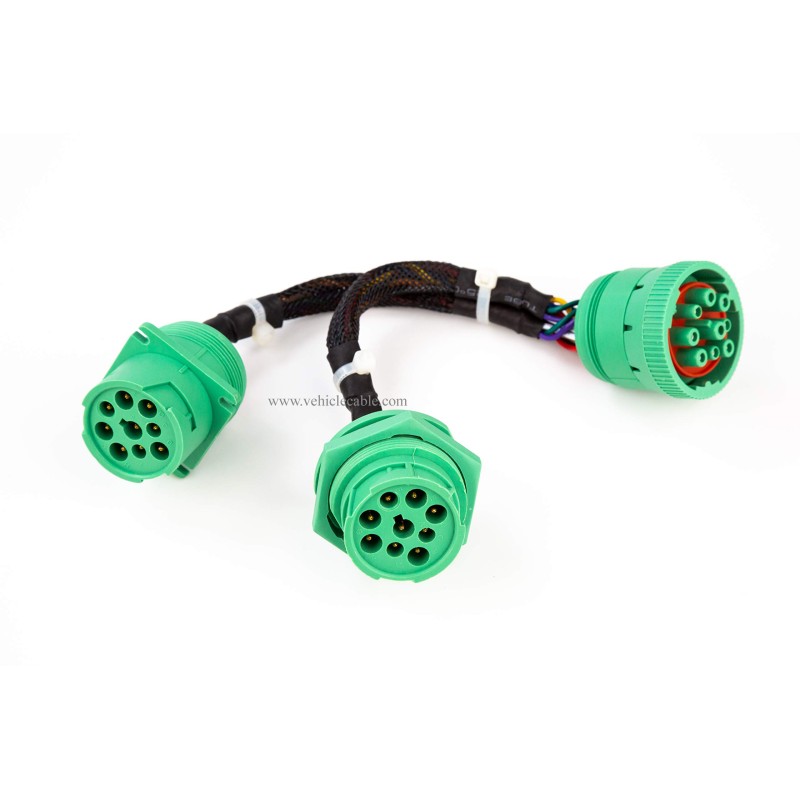 TYPE2 SAE J939 Splitter Y Cable 9pin Data Power Extension Cable for Truck ELD GPS Tracker Diagnostic Tools 