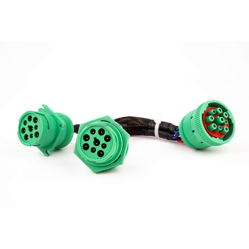 TYPE2 SAE J939 Splitter Y Cable 9pin Data Power Extension Cable for Truck ELD GPS Tracker Diagnostic Tools 