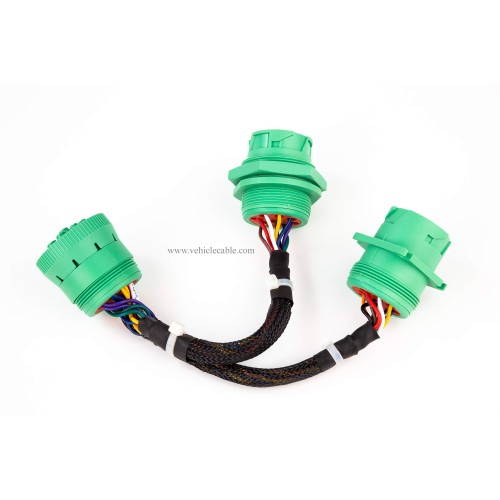 TYPE2 SAE J939 Splitter Y Cable 9pin Data Power Extension Cable for Truck ELD GPS Tracker Diagnostic Tools