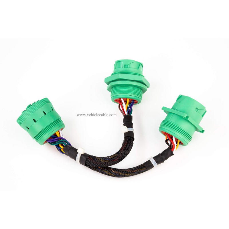 TYPE2 SAE J939 Splitter Y Cable 9pin Data Power Extension Cable for Truck ELD GPS Tracker Diagnostic Tools 