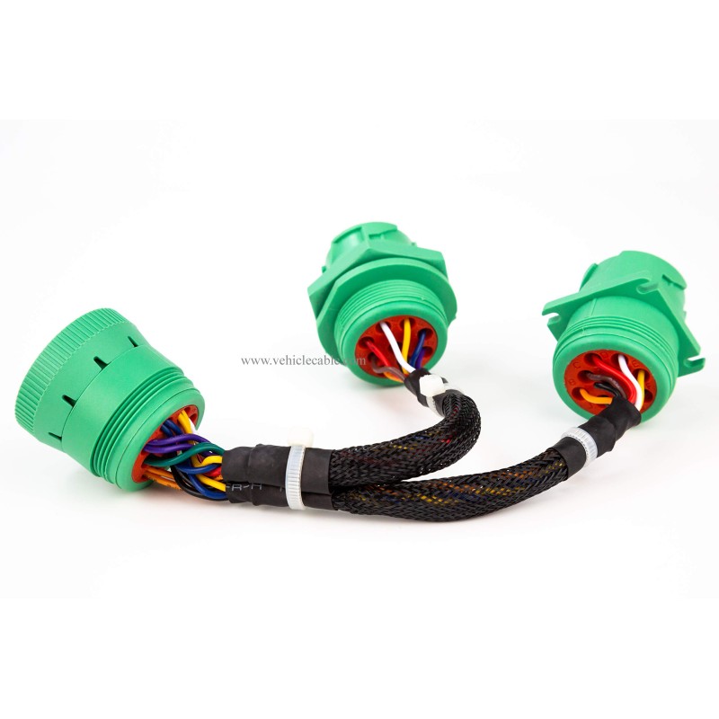 TYPE2 SAE J939 Splitter Y Cable 9pin Data Power Extension Cable for Truck ELD GPS Tracker Diagnostic Tools 