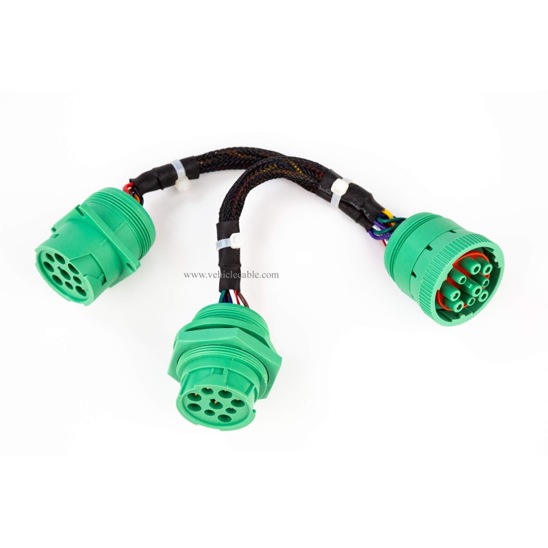 TYPE2 SAE J939 Splitter Y Cable 9pin Data Power Extension Cable for Truck ELD GPS Tracker Diagnostic Tools 