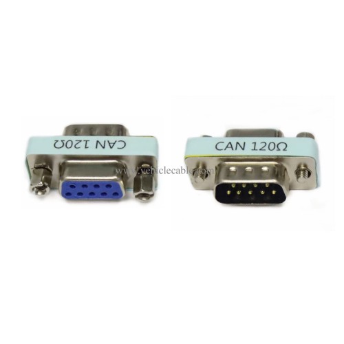 2pcs CAN Bus Terminal Resistance Terminator DB9 120ohm RS323 Serial Male to Female Connector Adatper with 120ohm Resistance