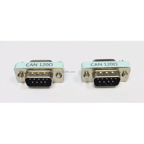 2pcs CAN Bus Terminal Resistance Terminator DB9 120ohm RS323 Serial Male to Female Connector Adatper with 120ohm Resistance