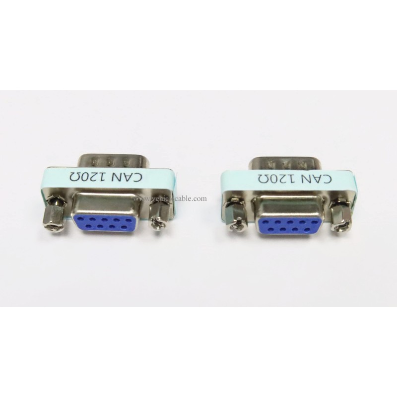2pcs CAN Bus Terminal Resistance Terminator DB9 120ohm RS323 Serial Male to Female Connector Adatper with 120ohm Resistance 