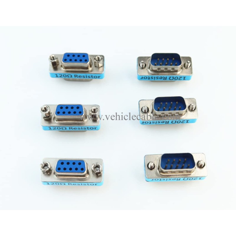 YPP 6-Pack RS323 Serial DB9 Male to Female Connector Adatper CAN Bus Terminal Resistance Terminator with 120ohm Resistance 