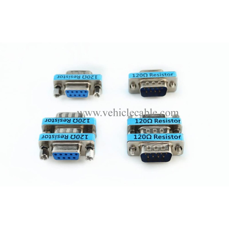 YPP 6-Pack RS323 Serial DB9 Male to Female Connector Adatper CAN Bus Terminal Resistance Terminator with 120ohm Resistance 