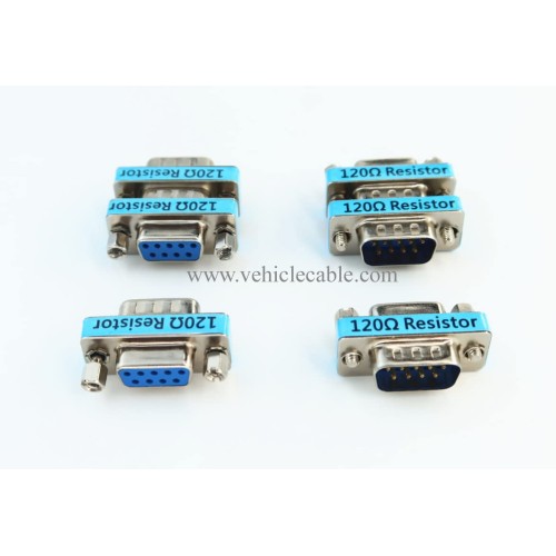 YPP 6-Pack RS323 Serial DB9 Male to Female Connector Adatper CAN Bus Terminal Resistance Terminator with 120ohm Resistance