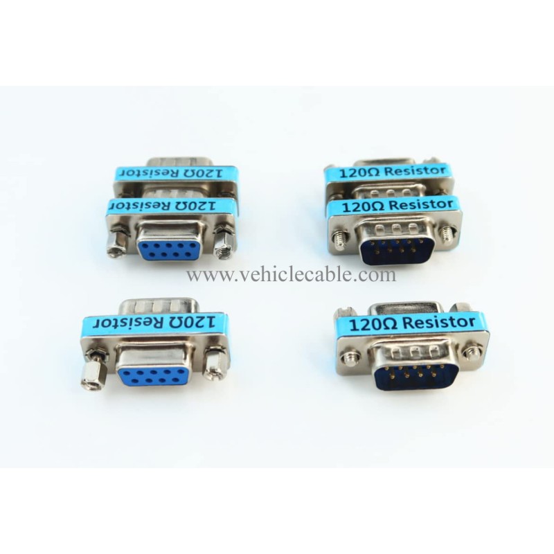 YPP 6-Pack RS323 Serial DB9 Male to Female Connector Adatper CAN Bus Terminal Resistance Terminator with 120ohm Resistance 