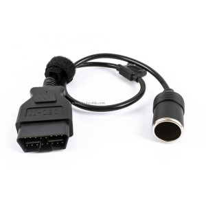 OBD2 to Cigarette Lighter Female Connecter Vechile Car Constant Power Cable 16AWG Safely with 15A Fuse 