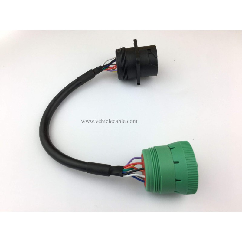 9pin J1939 Adapter Cable Type 1 Black Connector to Type 2 Green Connector for Truck Diagnostic Tool and ELD GPS Trackers 