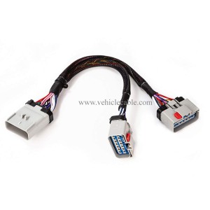14PIN RP-1226 14 Way 1 Male to 2 Female Y Cable Adapter RP1226 Splitter for Freightliner 