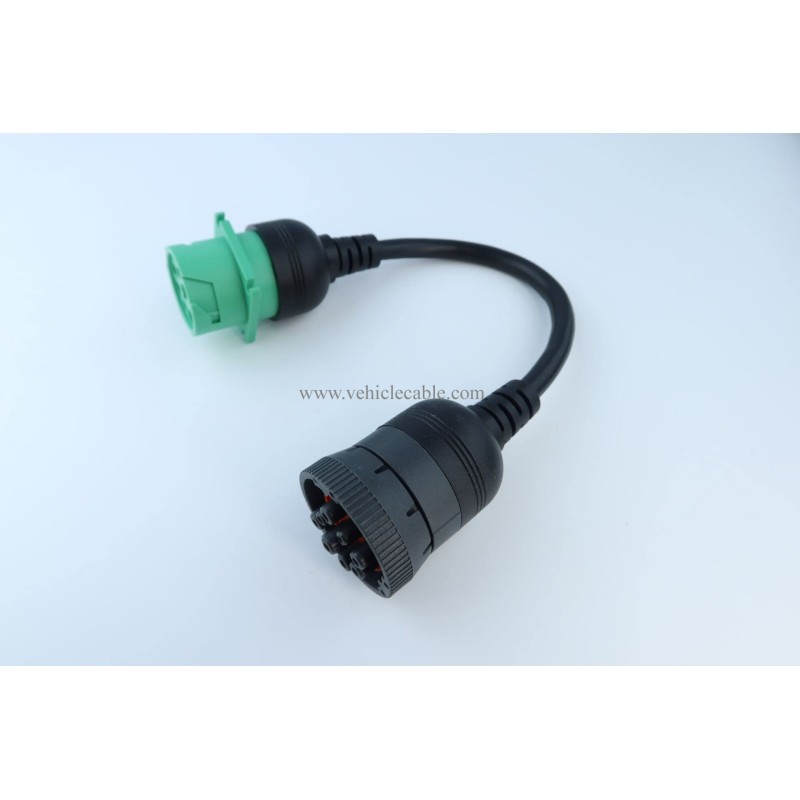Gray 9Pin Type1 J1939 Port to New Green 9pin Type2 J1939 Port Cable Turn 9p Type1 to 9p Type2 