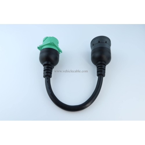 Gray 9Pin Type1 J1939 Port to New Green 9pin Type2 J1939 Port Cable Turn 9p Type1 to 9p Type2