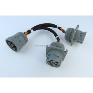 6 Pin J1708 Male 1 to 2 Female Splitter Y Extension Cable for Freightliner ELD Fleet Management Device GPS 
