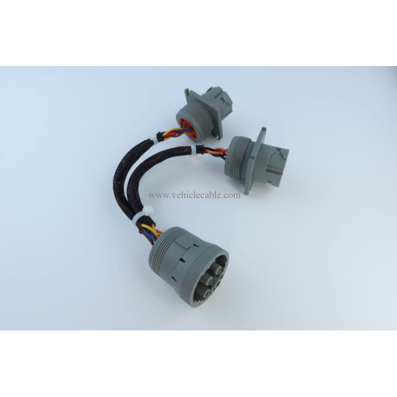 6 Pin J1708 Male 1 to 2 Female Splitter Y Extension Cable for Freightliner ELD Fleet Management Device GPS 