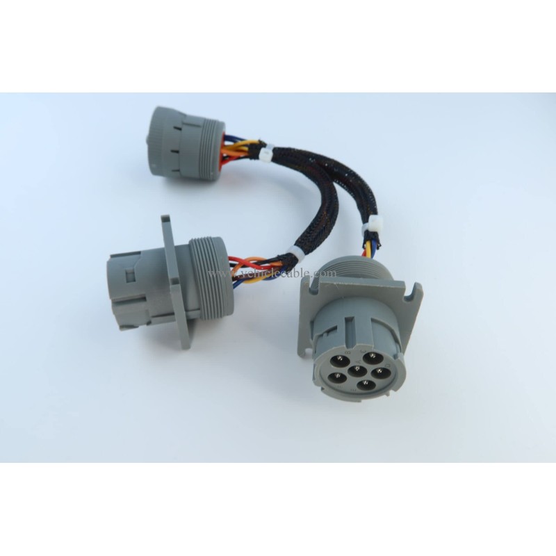 6 Pin J1708 Male 1 to 2 Female Splitter Y Extension Cable for Freightliner ELD Fleet Management Device GPS 