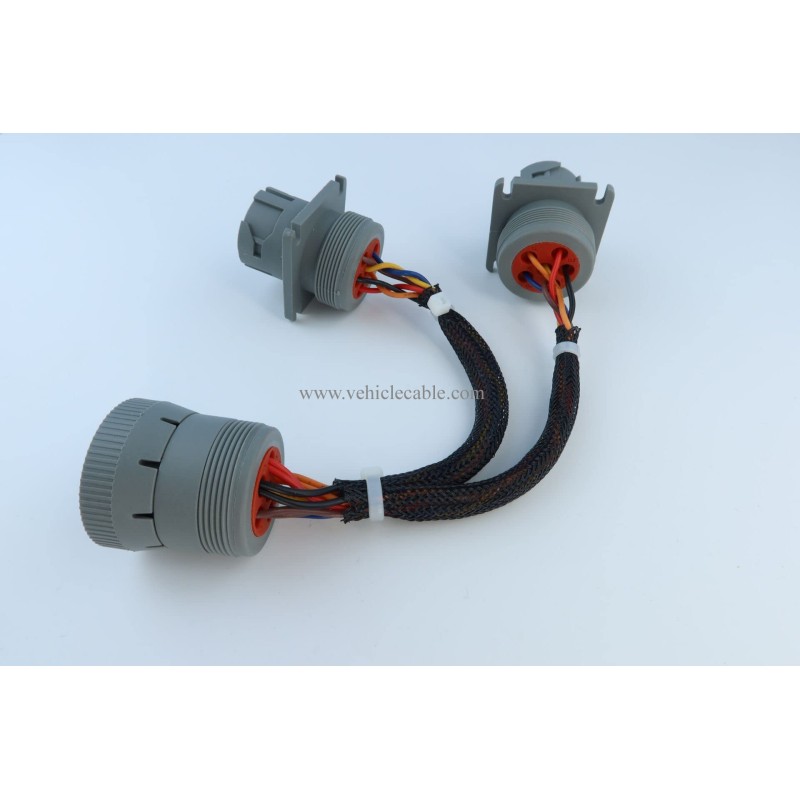 6 Pin J1708 Male 1 to 2 Female Splitter Y Extension Cable for Freightliner ELD Fleet Management Device GPS 