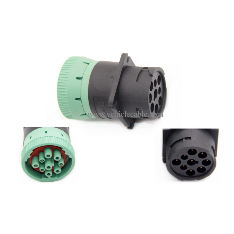 YPP Green J1939 type2 to Black J1939 type1 Adapter 9pin 