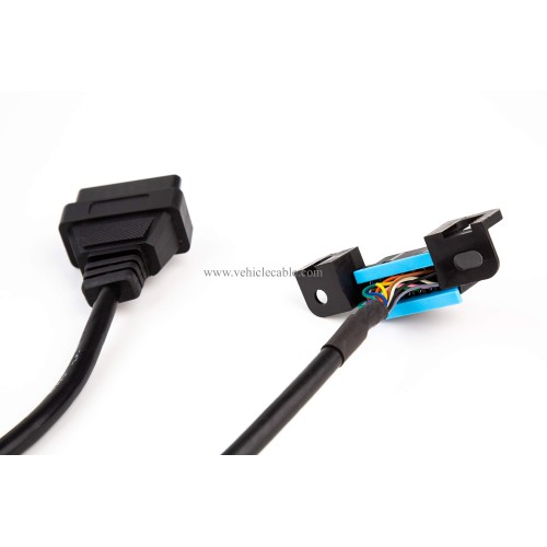 YPP Angled 16pin OBD II Splitter Extension Cable Car Indash Power & Data Cable for GPS Tracker Scan Tool