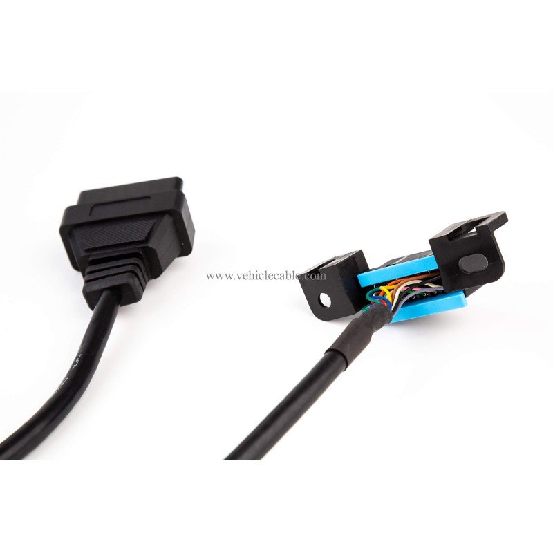 YPP Angled 16pin OBD II Splitter Extension Cable Car Indash Power & Data Cable for GPS Tracker Scan Tool 