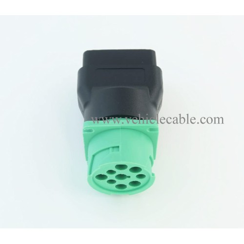 OBD2 Male to Green J1939 Female Adapter
