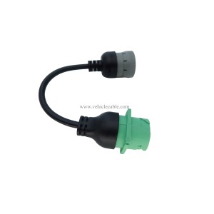 6pin J1708 to Type2 Green 9pin J1939 Adapter Cable for Trucker and car 