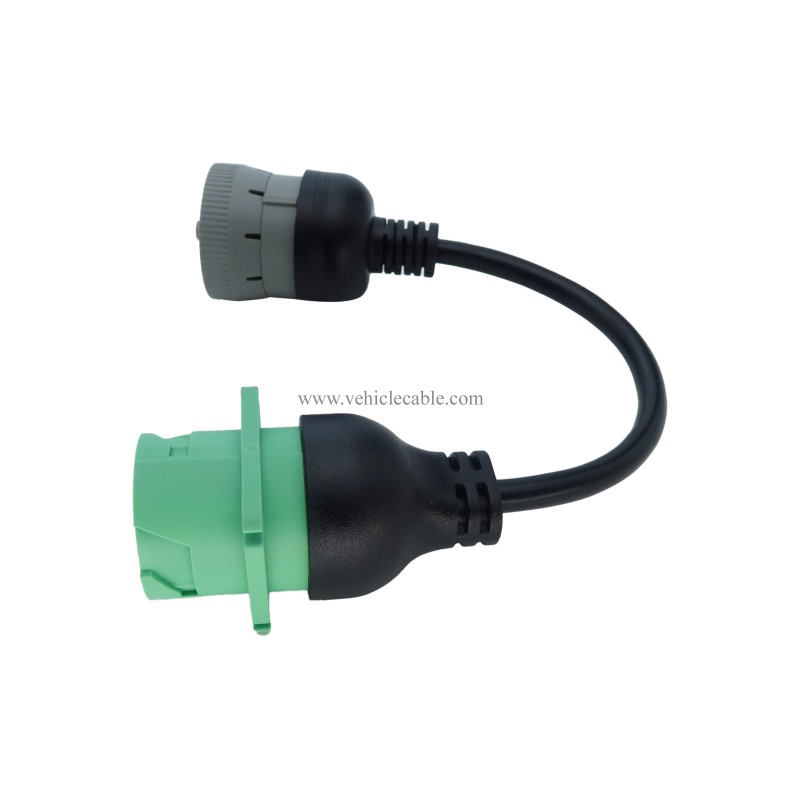 6pin J1708 to Type2 Green 9pin J1939 Adapter Cable for Trucker and car 