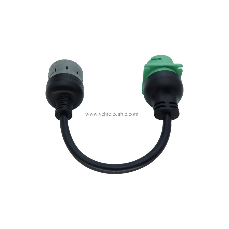 6pin J1708 to Type2 Green 9pin J1939 Adapter Cable for Trucker and car 