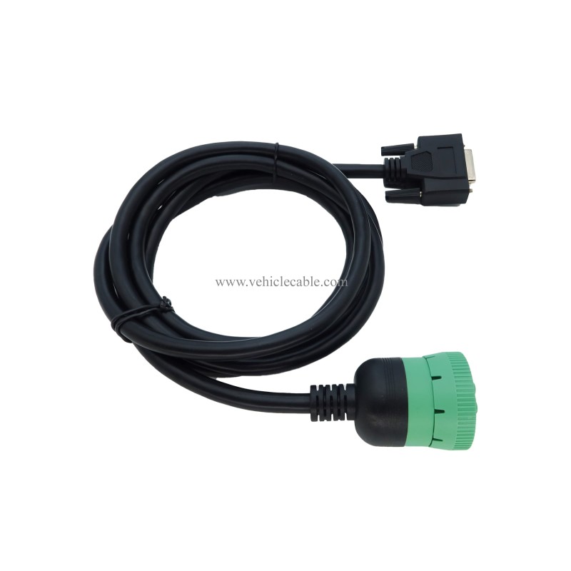  Type2 Green 9Pin J1939 to DB15 ELD Cable for Fleet Management ELD Device 