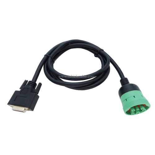  Type2 Green 9Pin J1939 to DB15 ELD Cable for Fleet Management ELD Device