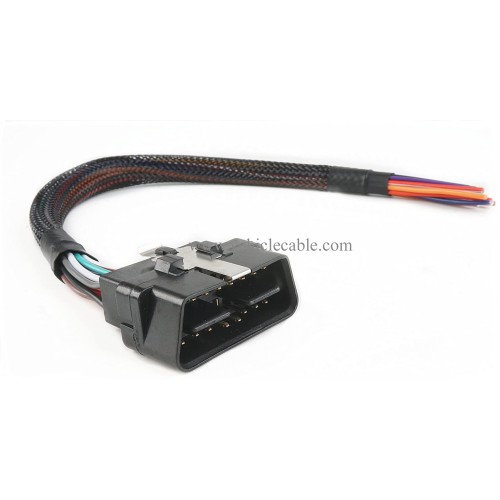 OBD2 J1962 Male to Open End 16pin Pigtail Cable 1ft/30cm (Male Cable)